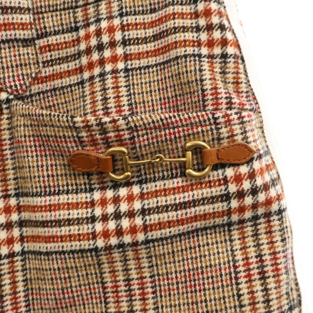GUCCI(グッチ) × adidas Check Wool Trouser グッチ アディダス チェックウールパンツ ブラウン 696656