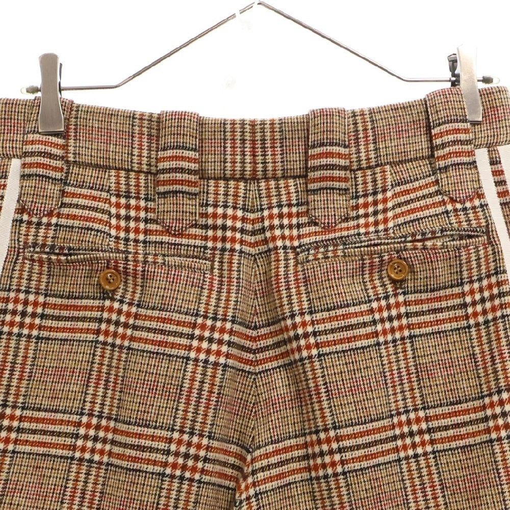 GUCCI(グッチ) × adidas Check Wool Trouser グッチ アディダス チェックウールパンツ ブラウン 696656