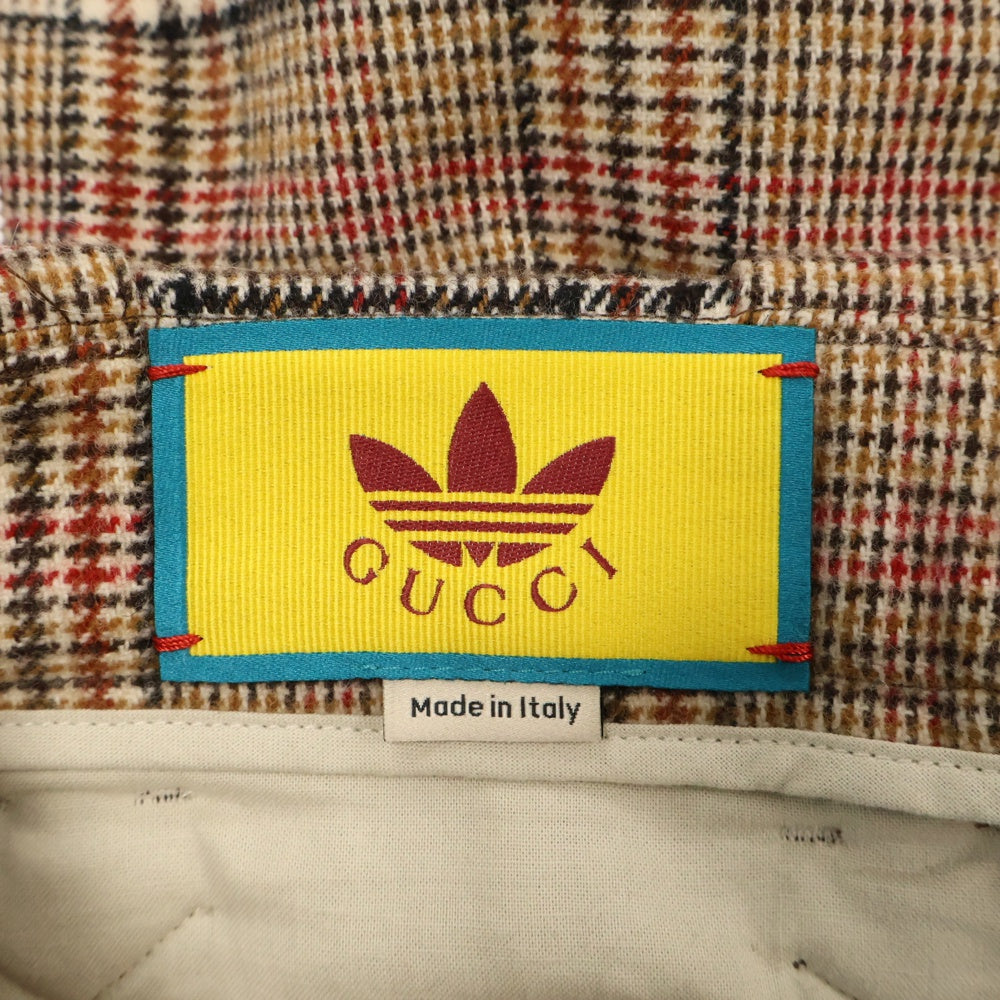 GUCCI(グッチ) × adidas Check Wool Trouser グッチ アディダス チェックウールパンツ ブラウン 696656