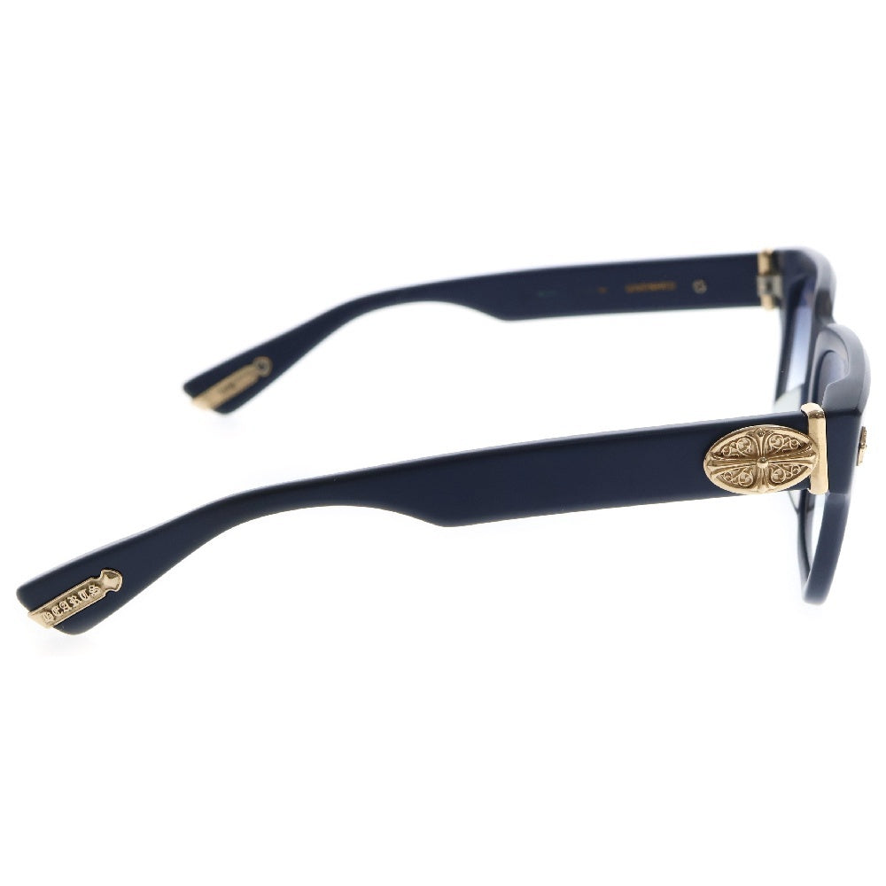 CHROME HEARTS(クロムハーツ) GIVENHED 18KGP クラシックオーバルクロスサングラス ネイビー/ゴールド