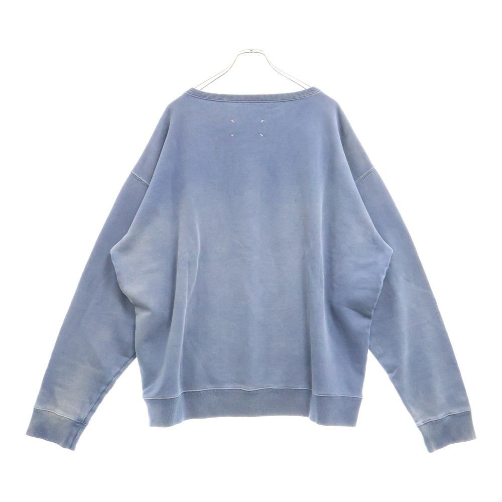 Maison Margiela(メゾンマルジェラ) 23SS ウォッシュ加工 フロントロゴ刺繍 クルーネック スウェットトレーナー ネイビー S50GU0209 S25570