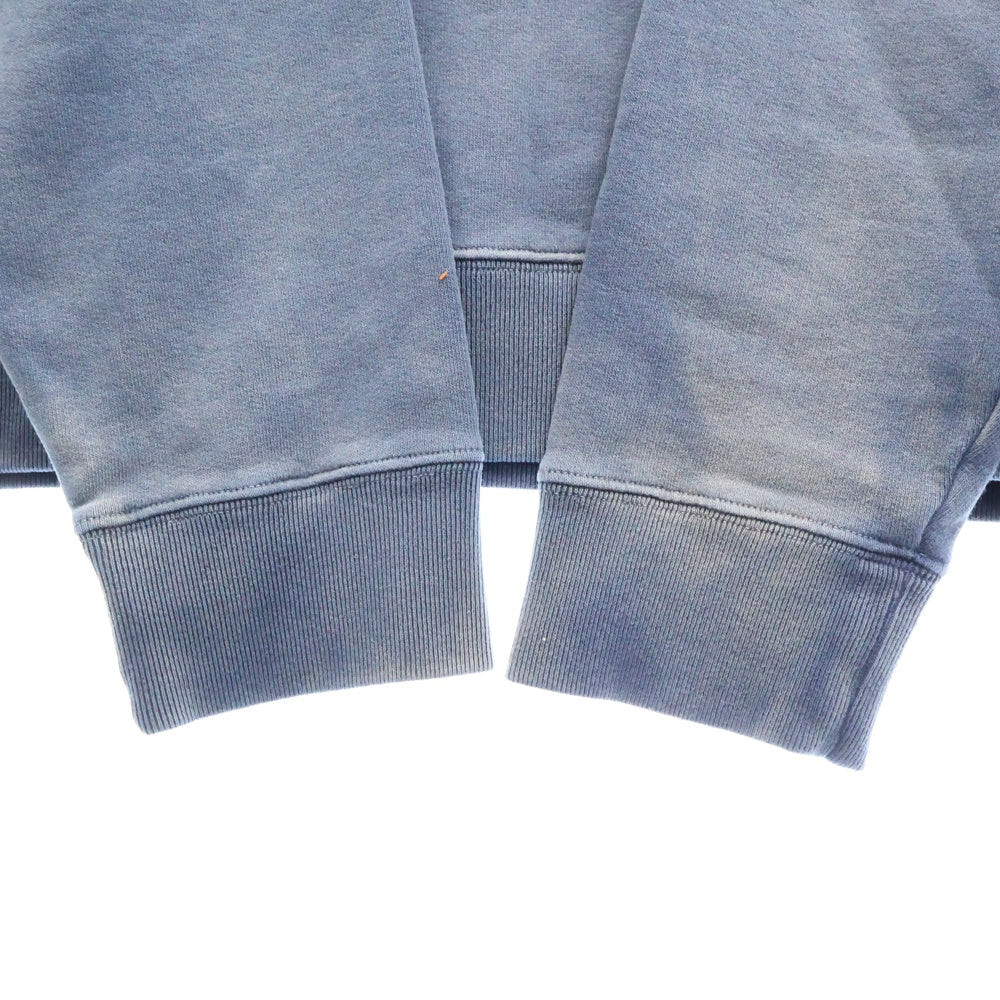 Maison Margiela(メゾンマルジェラ) 23SS ウォッシュ加工 フロントロゴ刺繍 クルーネック スウェットトレーナー ネイビー S50GU0209 S25570