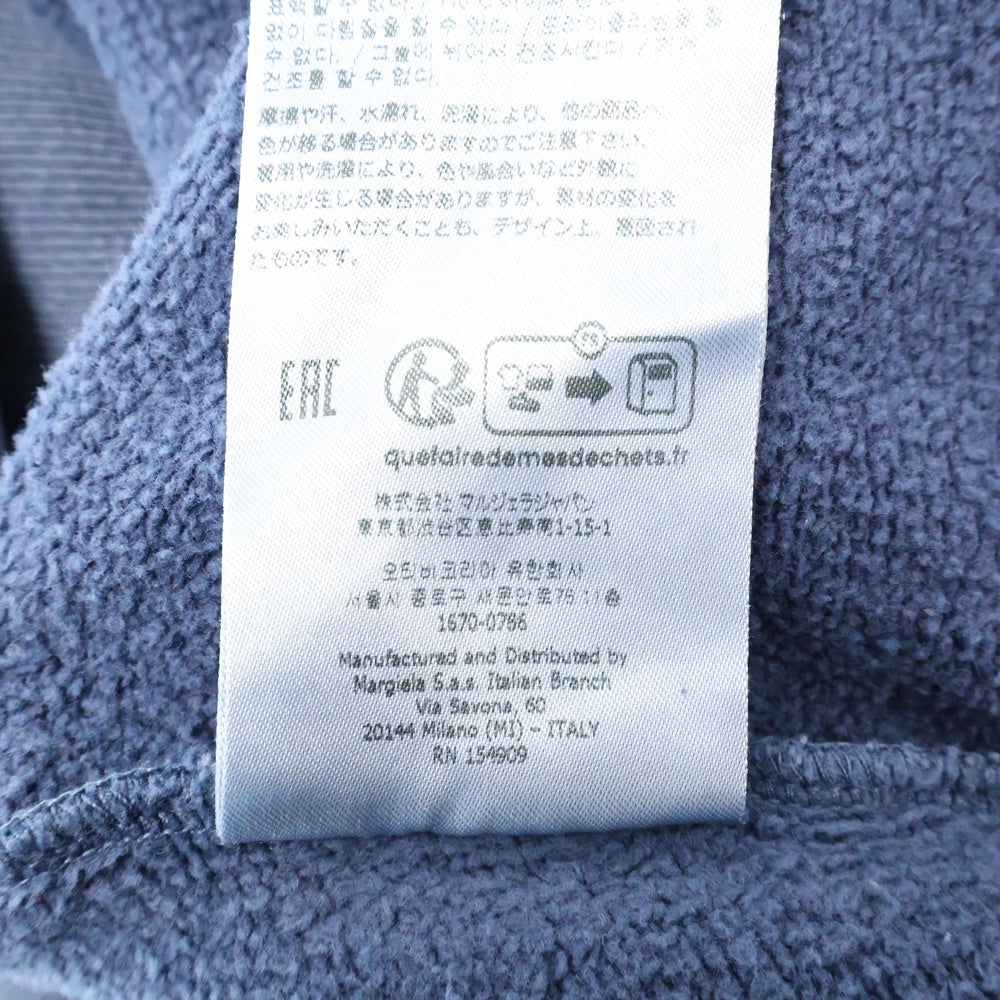 Maison Margiela(メゾンマルジェラ) 23SS ウォッシュ加工 フロントロゴ刺繍 クルーネック スウェットトレーナー ネイビー S50GU0209 S25570