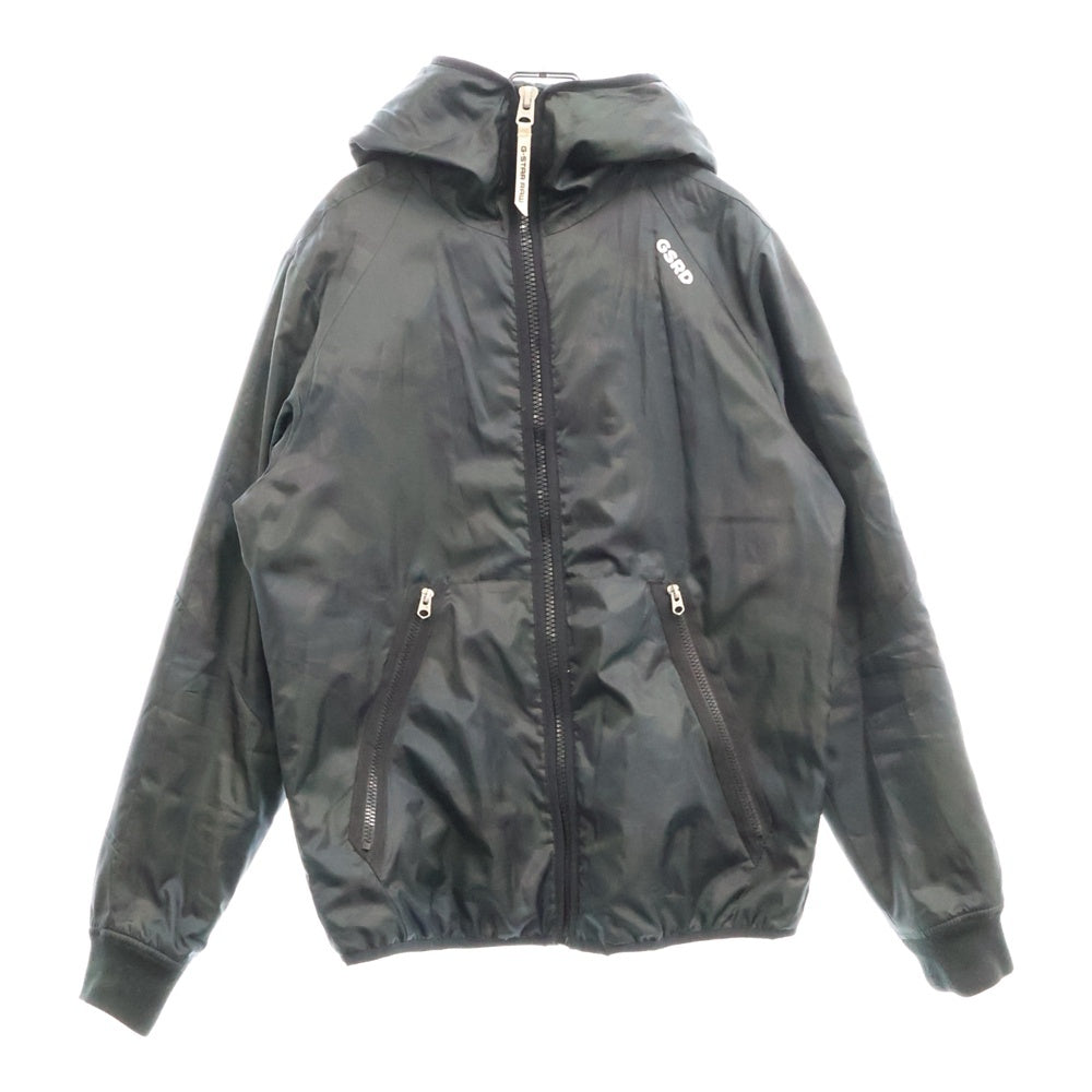 G-STAR RAW(ジースターロウ) STRETT-R PADDED HDD OVERSHIRT L キルティング裏地フーデットジャケット ブラック