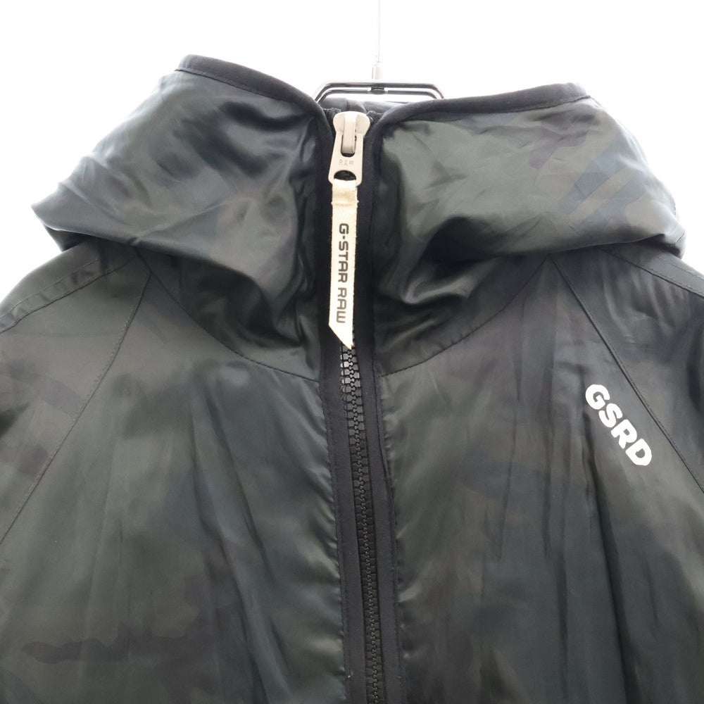 G-STAR RAW(ジースターロウ) STRETT-R PADDED HDD OVERSHIRT L キルティング裏地フーデットジャケット ブラック