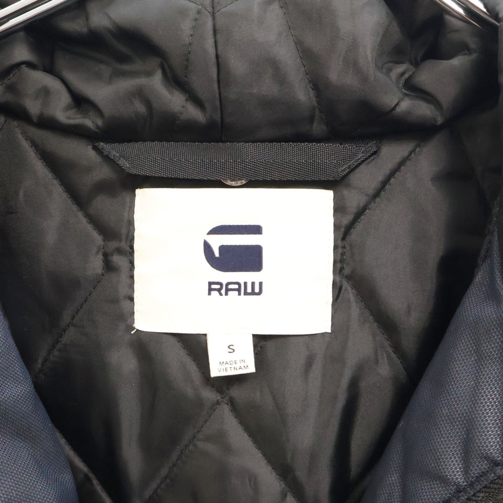 G-STAR RAW(ジースターロウ) STRETT-R PADDED HDD OVERSHIRT L キルティング裏地フーデットジャケット ブラック