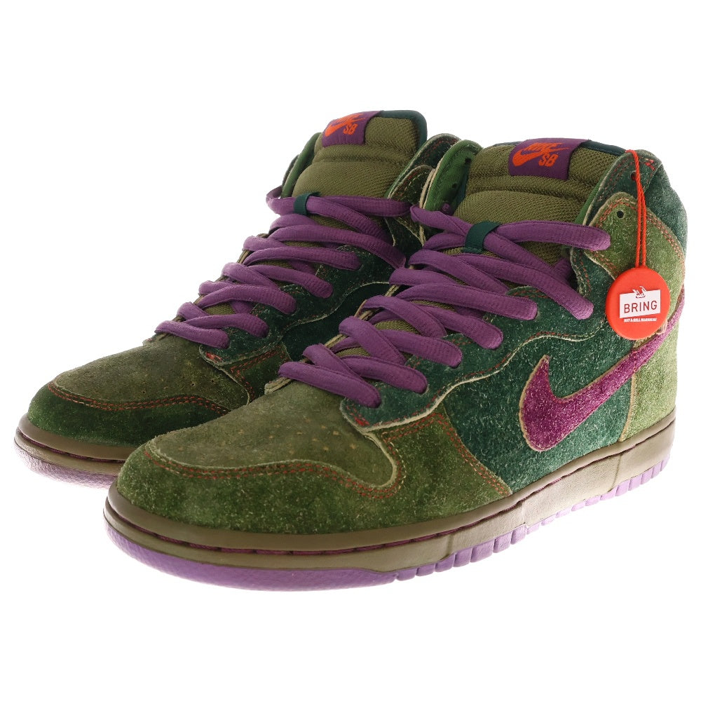 NIKE SB(ナイキエスビー) 【観賞用 2010年製】DUNK HIGH PREMIUM SB SKUNK 420 313171-300 ダンク スカンク ハイカットスニーカー US9.5/27.5cm グリーン