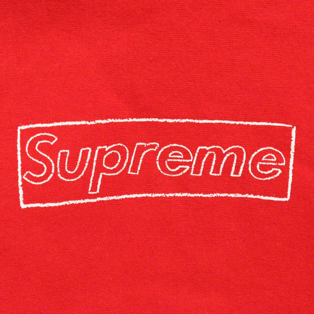 SUPREME(シュプリーム) 21SS KAWS Chalk Logo Hooded Sweatshirt カウズ チョークボックスロゴプルオーバーパーカー レッド