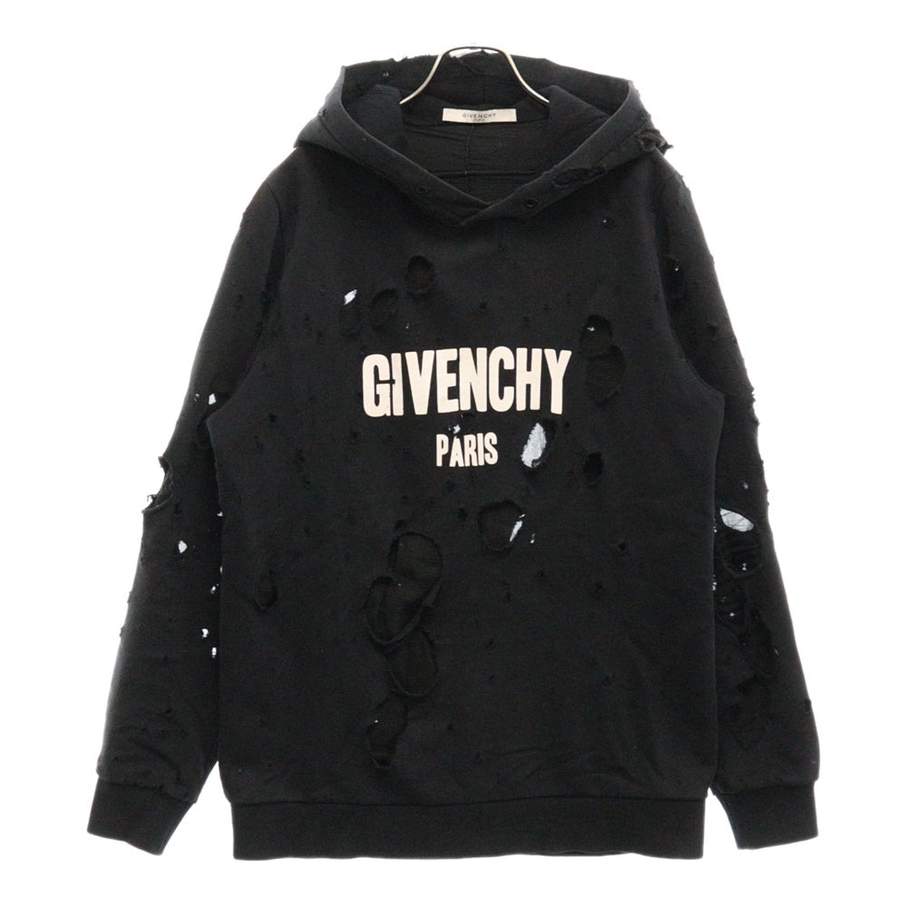 GIVENCHY(ジバンシィ) 15AW Destroy Hoodie フーディー プルオーバーパーカー ブラック 15W 7191 653