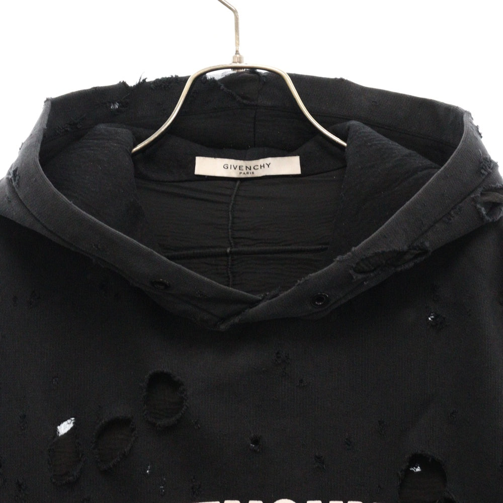 GIVENCHY(ジバンシィ) 15AW Destroy Hoodie フーディー プルオーバーパーカー ブラック 15W 7191 653