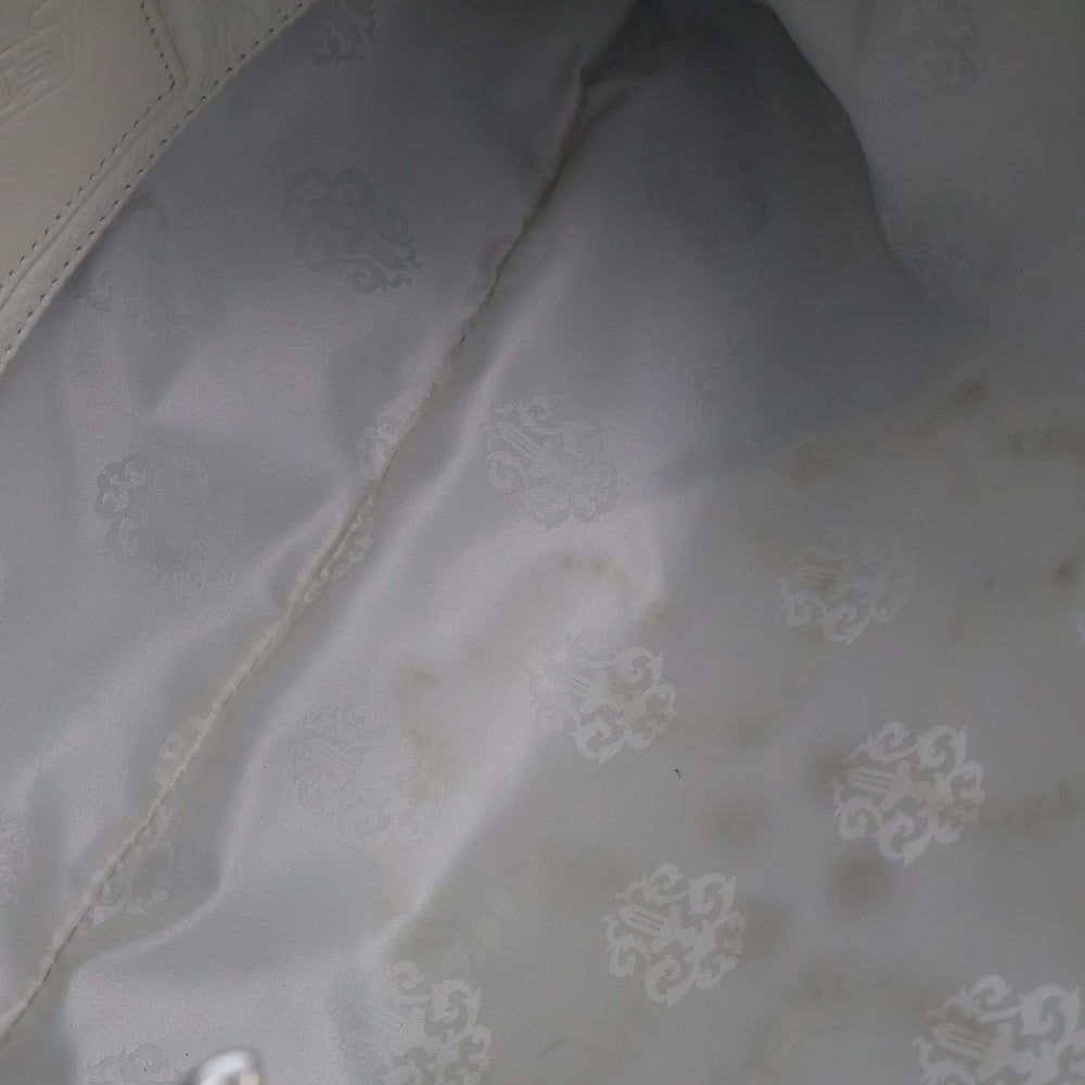 CHROME HEARTS(クロムハーツ) ストラップ付 フィリグリーレザークラッチバッグ ロジウム加工 ホワイト/シルバー