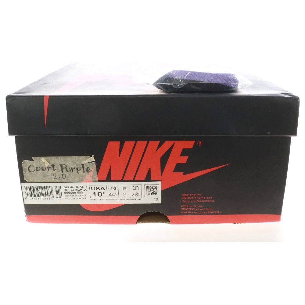 NIKE(ナイキ) AIR JORDAN 1 RETRO HIGH OG COURT PURPLE 555088-500 エアジョーダン1 コートパープル ハイカットスニーカー ホワイト/パープル US10.5/28.5cm