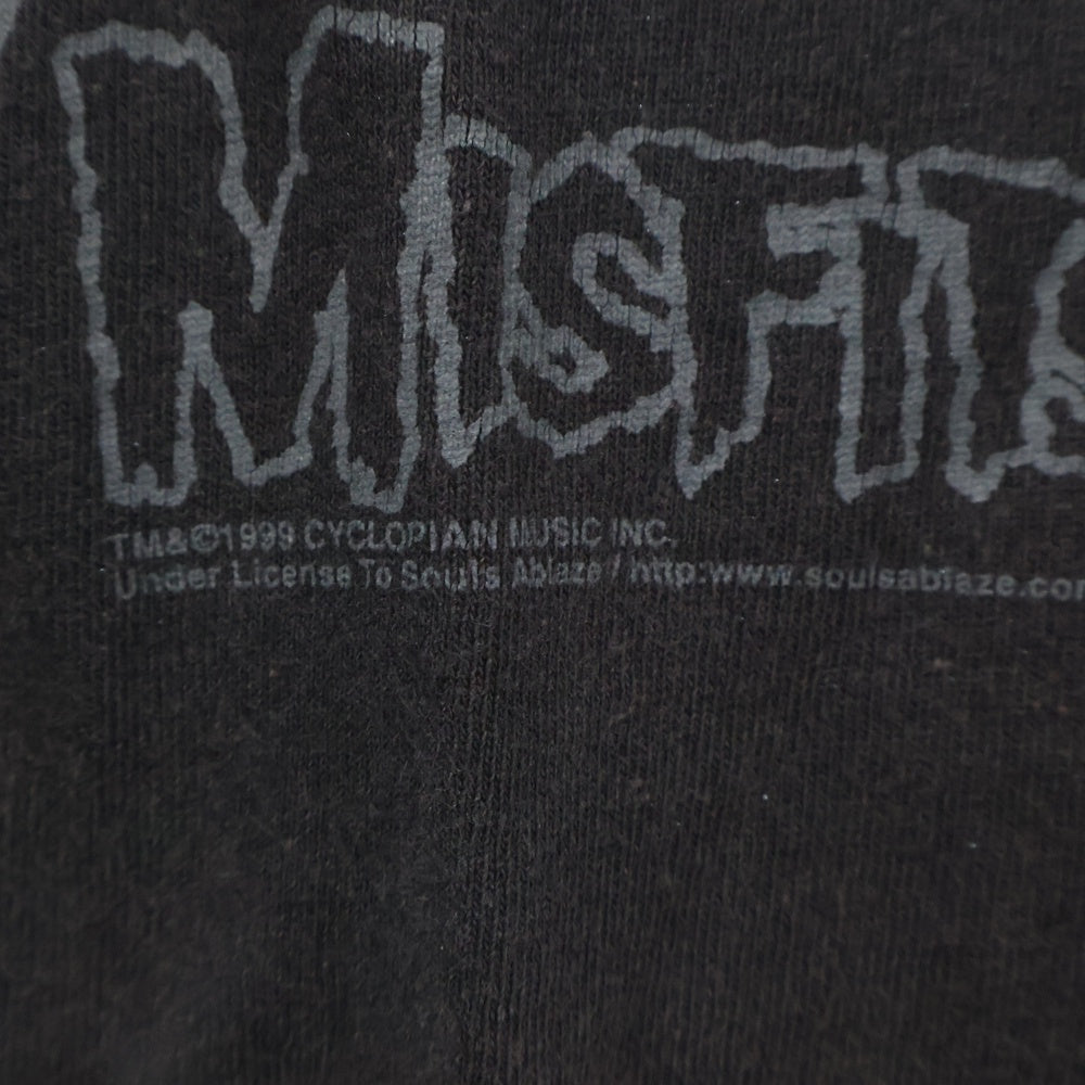 VINTAGE(ヴィンテージ) 00's MISFITS スカルフェイス プリント半袖Tシャツ WILD OATS ブラック