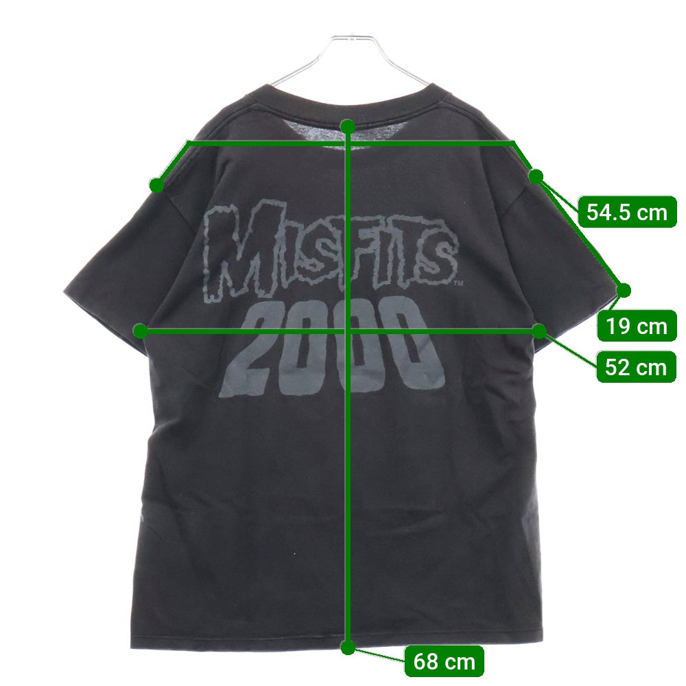 VINTAGE(ヴィンテージ) 00's MISFITS スカルフェイス プリント半袖Tシャツ WILD OATS ブラック