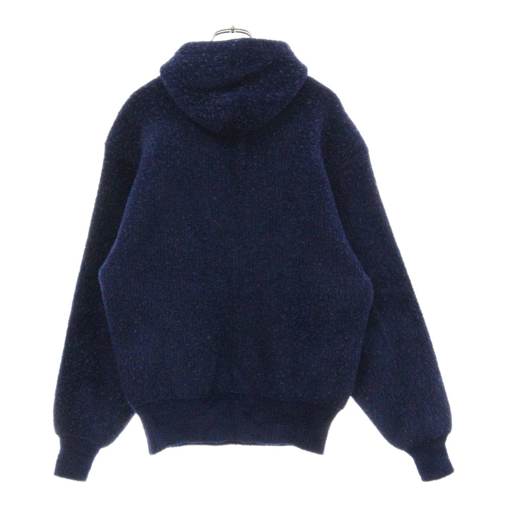 BALENCIAGA(バレンシアガ) 21SS BB EMBROIDED HOODIE BBロゴ刺繍 オーバーサイズテクニカルニット プルオーバーパーカー ネイビー 646505 T6188