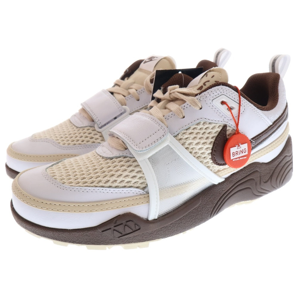 NIKE(ナイキ) ×TRAVIS SCOTT Zoom Field Jaxx HQ3073-100 トラヴィススコット ズームフィールドジャックス ローカットスニーカー ブラウン/ホワイト US8/26cm