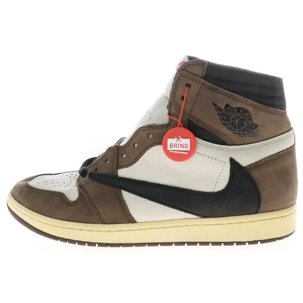 NIKE(ナイキ) ×TRAVIS SCOTT AIR JORDAN 1 RETRO HIGH OG TS SP CD4487-100 トラヴィススコット エアジョーダン1 ハイカットスニーカー ブラウン/ホワイト US11/29cm