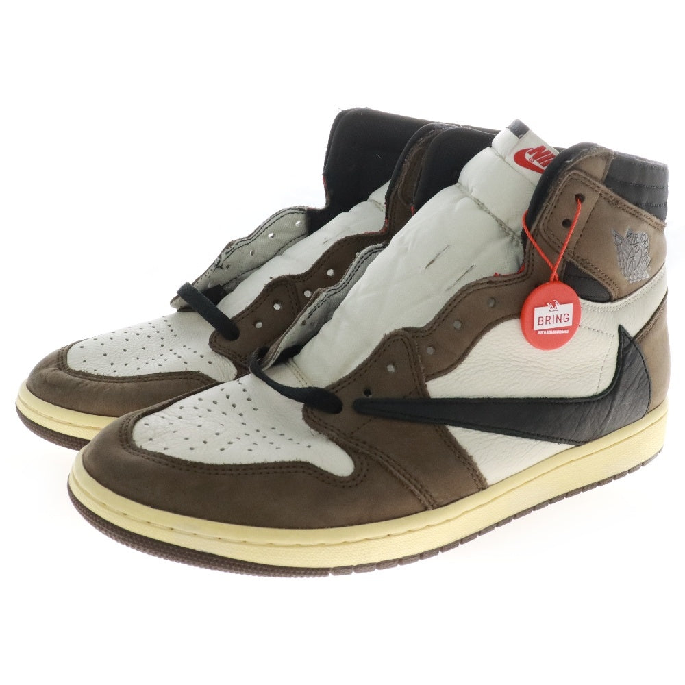 NIKE(ナイキ) ×TRAVIS SCOTT AIR JORDAN 1 RETRO HIGH OG TS SP CD4487-100 トラヴィススコット エアジョーダン1 ハイカットスニーカー ブラウン/ホワイト US11/29cm
