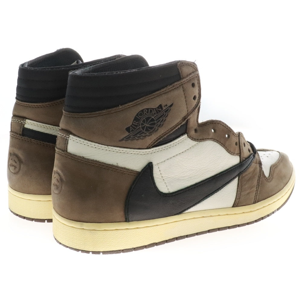 NIKE(ナイキ) ×TRAVIS SCOTT AIR JORDAN 1 RETRO HIGH OG TS SP CD4487-100 トラヴィススコット エアジョーダン1 ハイカットスニーカー ブラウン/ホワイト US11/29cm