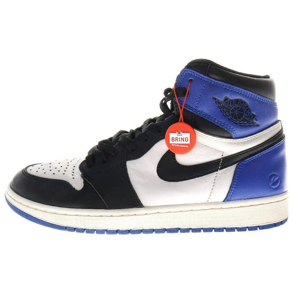 NIKE(ナイキ) ×FRAGMENT DESIGN AIR JORDAN 1 RETRO HIGH OG×フラグメントデザイン エアジョーダン1 レトロ ハイカットスニーカー 716371-040 US10.5/28.5cm ホワイト/ブルー/ブラック