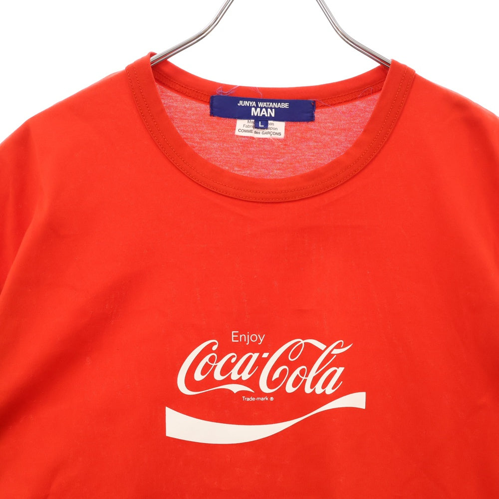 JUNYA WATANABE COMME des GARCONS(ジュンヤワタナベ コムデギャルソン) 23SS 綿度詰天竺プリント Coca-Cola コカコーラ 半袖Tシャツ カットソー レッド WK-T019