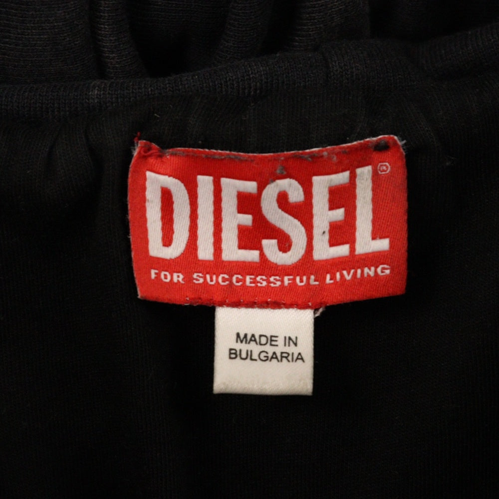 DIESEL(ディーゼル) S-FISHY ブリーチ加工 スウェットプルオーバーパーカー ブラック A15941