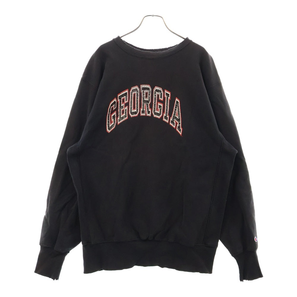 CHAMPION(チャンピオン) 90's REVERSE WEAVE GRORGIA リバースウィーブ ジョージア 刺繍タグ プリントロゴ ブラック