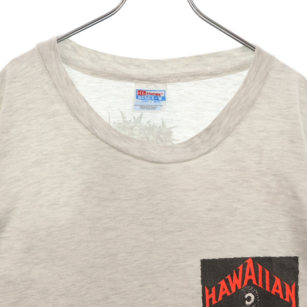 VINTAGE(ヴィンテージ) HAWAIIAN STRENGE HANES ハワイアンストレンジ プリント半袖Tシャツ カットソー グレー