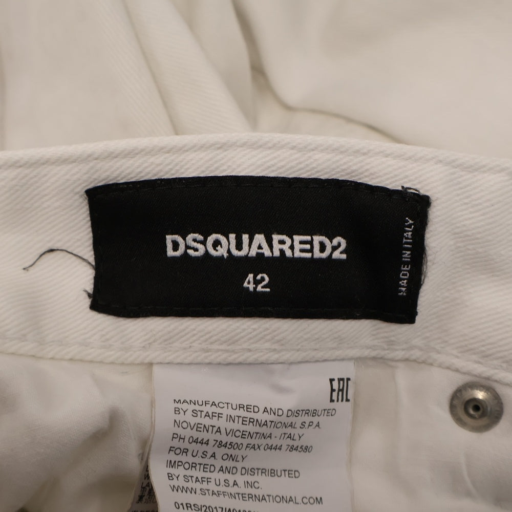 DSQUARED2(ディースクエアード) 17SS SKATER JEAN スケータージーン スキニーデニムパンツ ホワイト S74LB0128