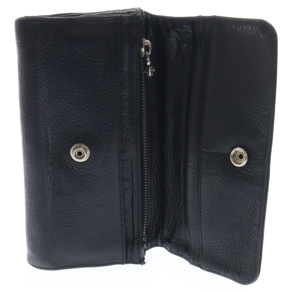 CHROME HEARTS(クロムハーツ) JUDY CROSS BALL ジュディ クロス ボール ボタン レザーウォレット 長財布 ブラック BCA366