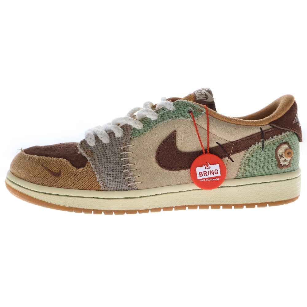 NIKE(ナイキ) ×Zion Williamson AIR JORDAN 1LOW OG DZ7292 200 ザイオンウイリアムズ エアジョーダン1ロー ローカットスニーカー ベージュ US8/26cm