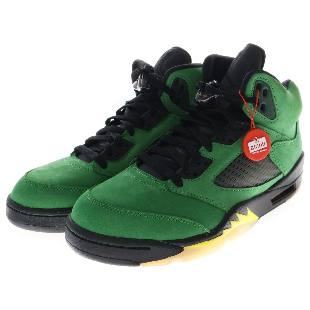 NIKE(ナイキ) Air Jordan 5 Oregon Ducks CK6631-307 エアジョーダン5 オレゴンダックス ミッドカットスニーカー グリーン US8/26cm