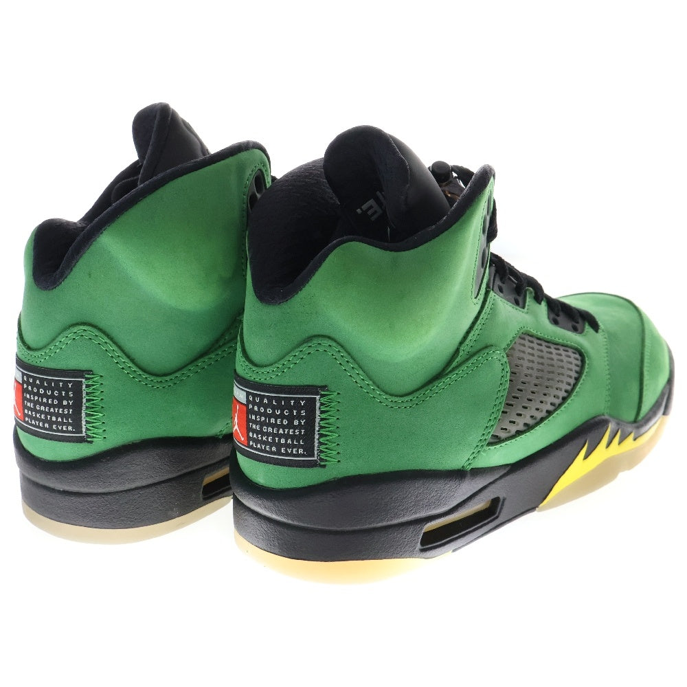 NIKE(ナイキ) Air Jordan 5 Oregon Ducks CK6631-307 エアジョーダン5 オレゴンダックス ミッドカットスニーカー グリーン US8/26cm