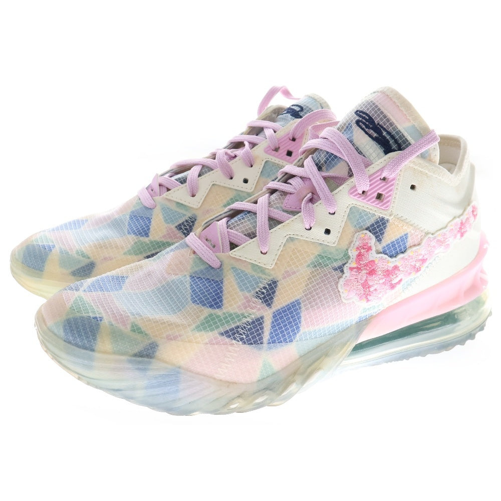 NIKE(ナイキ) ×atmos LeBron 18 Low Cherry Blossom CV7562-101 アトモス レブロン18ロー チェリーブロッサム ローカットシューズ マルチカラー US9/27cm