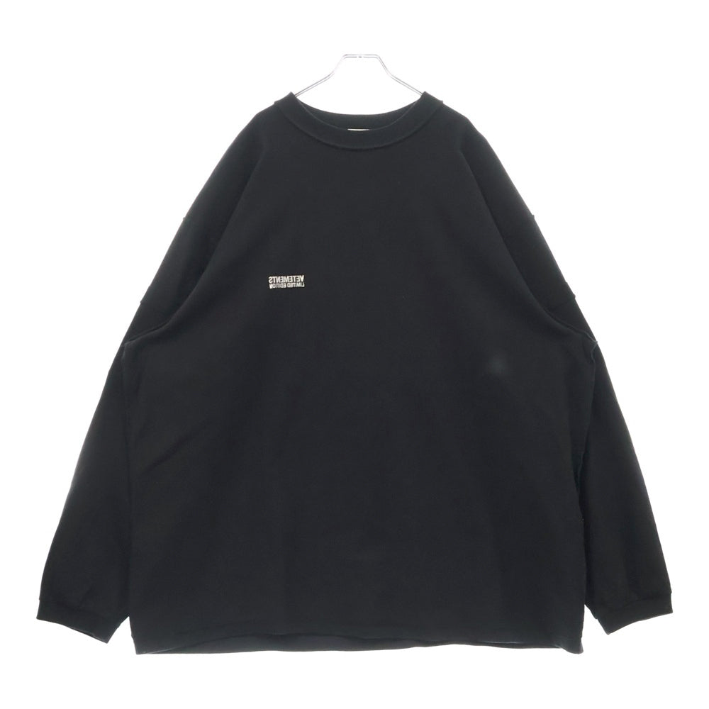 VETEMENTS(ヴェトモン) 24SS DECONSTRUCTED LONGSLEEVE T-SHIRT デコンストラクト 長袖Tシャツ ブラック UE64LS600B