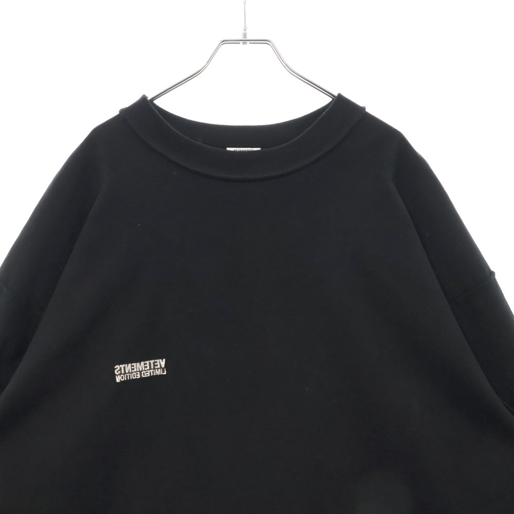 VETEMENTS(ヴェトモン) 24SS DECONSTRUCTED LONGSLEEVE T-SHIRT デコンストラクト 長袖Tシャツ ブラック UE64LS600B