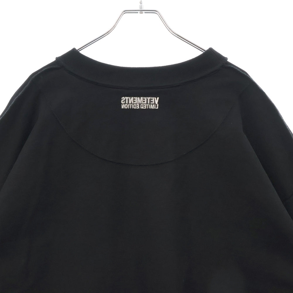 VETEMENTS(ヴェトモン) 24SS DECONSTRUCTED LONGSLEEVE T-SHIRT デコンストラクト 長袖Tシャツ ブラック UE64LS600B