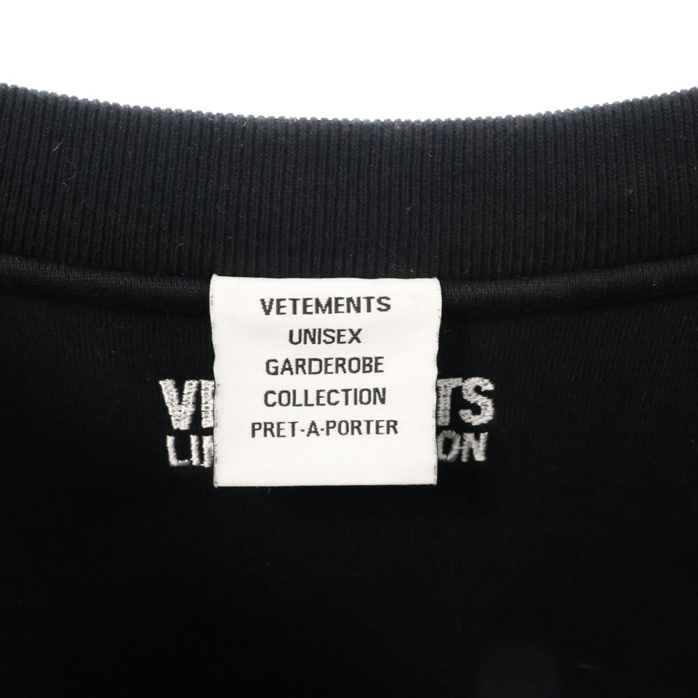 VETEMENTS(ヴェトモン) 24SS DECONSTRUCTED LONGSLEEVE T-SHIRT デコンストラクト 長袖Tシャツ ブラック UE64LS600B