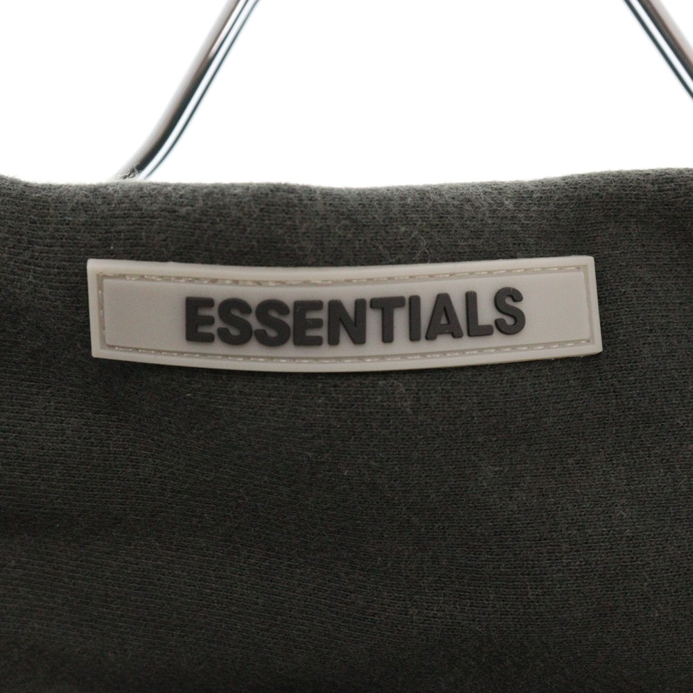 FEAR OF GOD ESSENTIALS(フィアオブゴッド エッセンシャルズ) フロントラバーロゴ プルオーバーフーディー パーカー ブラック