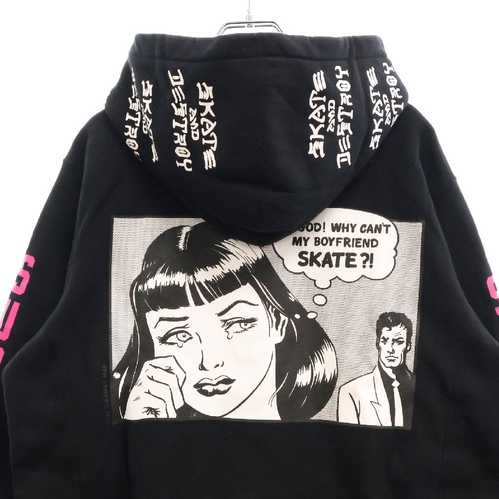 SUPREME(シュプリーム) 17SS ×THRASHER Boyfriend Hooded スラッシャー ボーイフレンド フーディー ブラック
