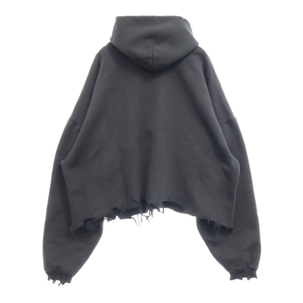 BALENCIAGA(バレンシアガ) 24SS UNITY SPORTS ICON CROPPED HOODIE ユニティスポーツ アイコン クロップド フーディー プルオーバーパーカー ブラック 783397 TQVB2