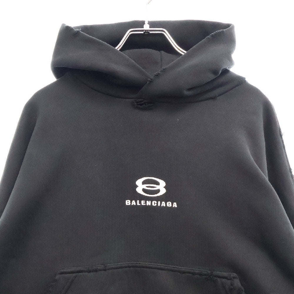 BALENCIAGA(バレンシアガ) 24SS UNITY SPORTS ICON CROPPED HOODIE ユニティスポーツ アイコン クロップド フーディー プルオーバーパーカー ブラック 783397 TQVB2