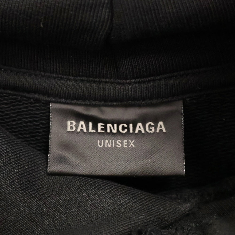BALENCIAGA(バレンシアガ) 24SS UNITY SPORTS ICON CROPPED HOODIE ユニティスポーツ アイコン クロップド フーディー プルオーバーパーカー ブラック 783397 TQVB2