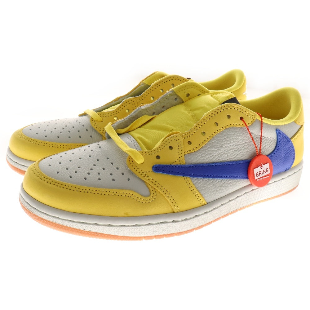 NIKE(ナイキ) ×TRAVIS SCOTT WMNS AIR JORDAN 1 RETRO LOW OG CANAR DZ4137-700ウィメンズ エアジョーダン1 カナリー ローカットスニーカー イエロー US10/27cm