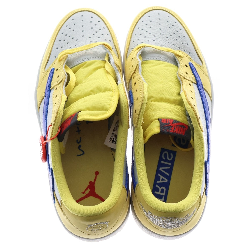 NIKE(ナイキ) ×TRAVIS SCOTT WMNS AIR JORDAN 1 RETRO LOW OG CANAR DZ4137-700ウィメンズ エアジョーダン1 カナリー ローカットスニーカー イエロー US10/27cm