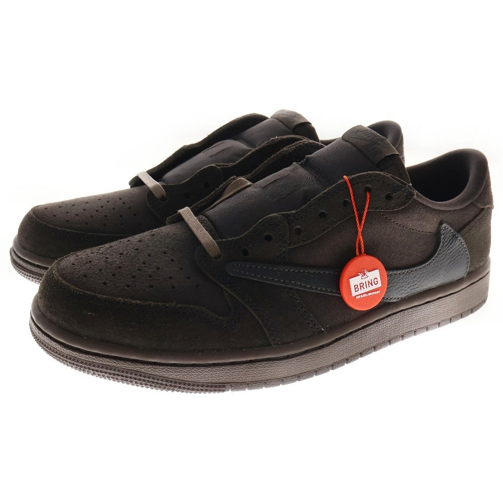NIKE(ナイキ) ×TRAVIS SCOTT AIR JORDAN1 LOW OG SP VELVET BROWN DARK MOCHA DM7866-202 エアジョーダン1 ベルベットブラウン ローカットスニーカー ブラウン US9/27cm