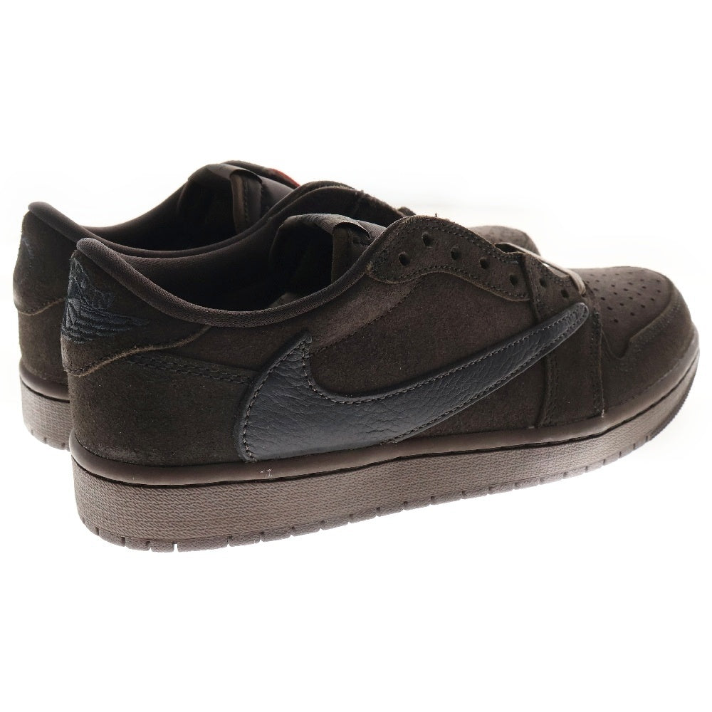 NIKE(ナイキ) ×TRAVIS SCOTT AIR JORDAN1 LOW OG SP VELVET BROWN DARK MOCHA DM7866-202 エアジョーダン1 ベルベットブラウン ローカットスニーカー ブラウン US9/27cm