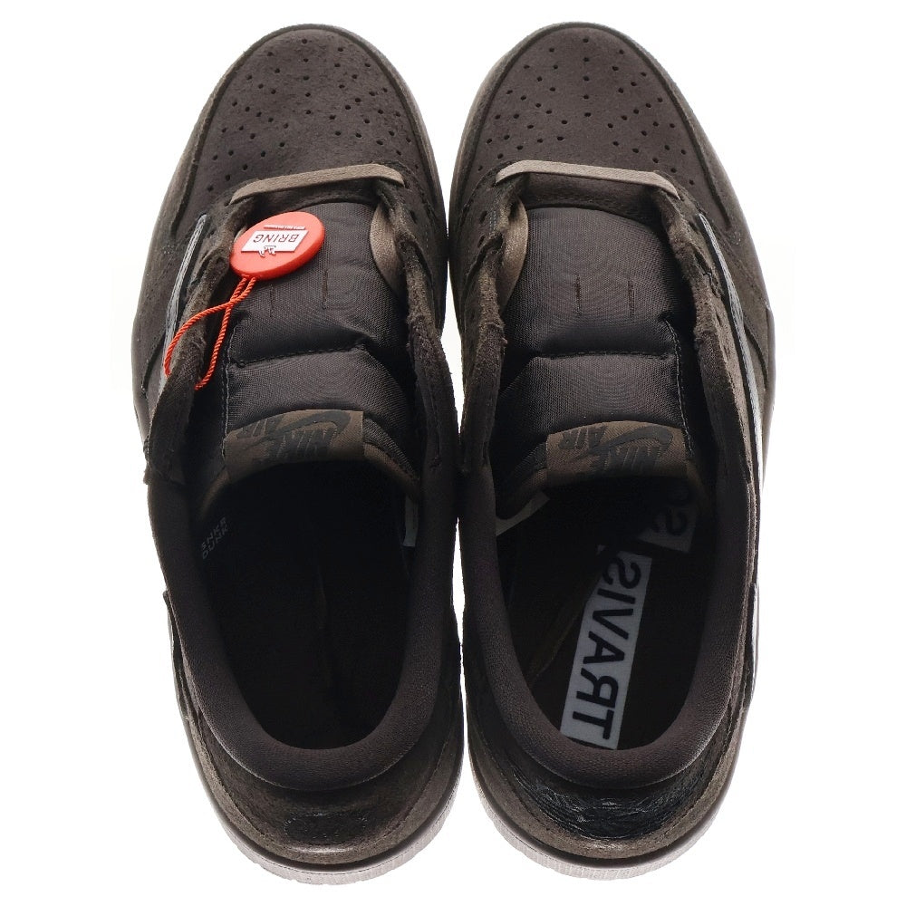 NIKE(ナイキ) ×TRAVIS SCOTT AIR JORDAN1 LOW OG SP VELVET BROWN DARK MOCHA DM7866-202 エアジョーダン1 ベルベットブラウン ローカットスニーカー ブラウン US9/27cm