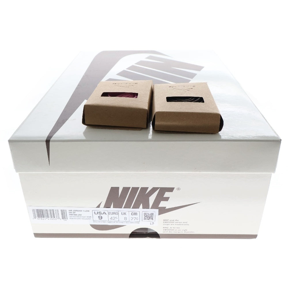 NIKE(ナイキ) ×TRAVIS SCOTT AIR JORDAN1 LOW OG SP VELVET BROWN DARK MOCHA DM7866-202 エアジョーダン1 ベルベットブラウン ローカットスニーカー ブラウン US9/27cm