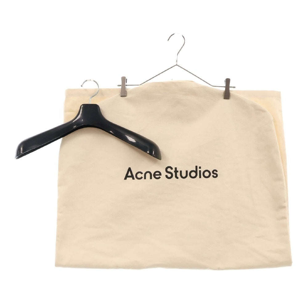 Acne Studios(アクネ ストゥディオズ) 24AW Leather Jacket バック刺繍ロゴ ジップアップ レザージャケット ブラック FN-MN-LEAT000282